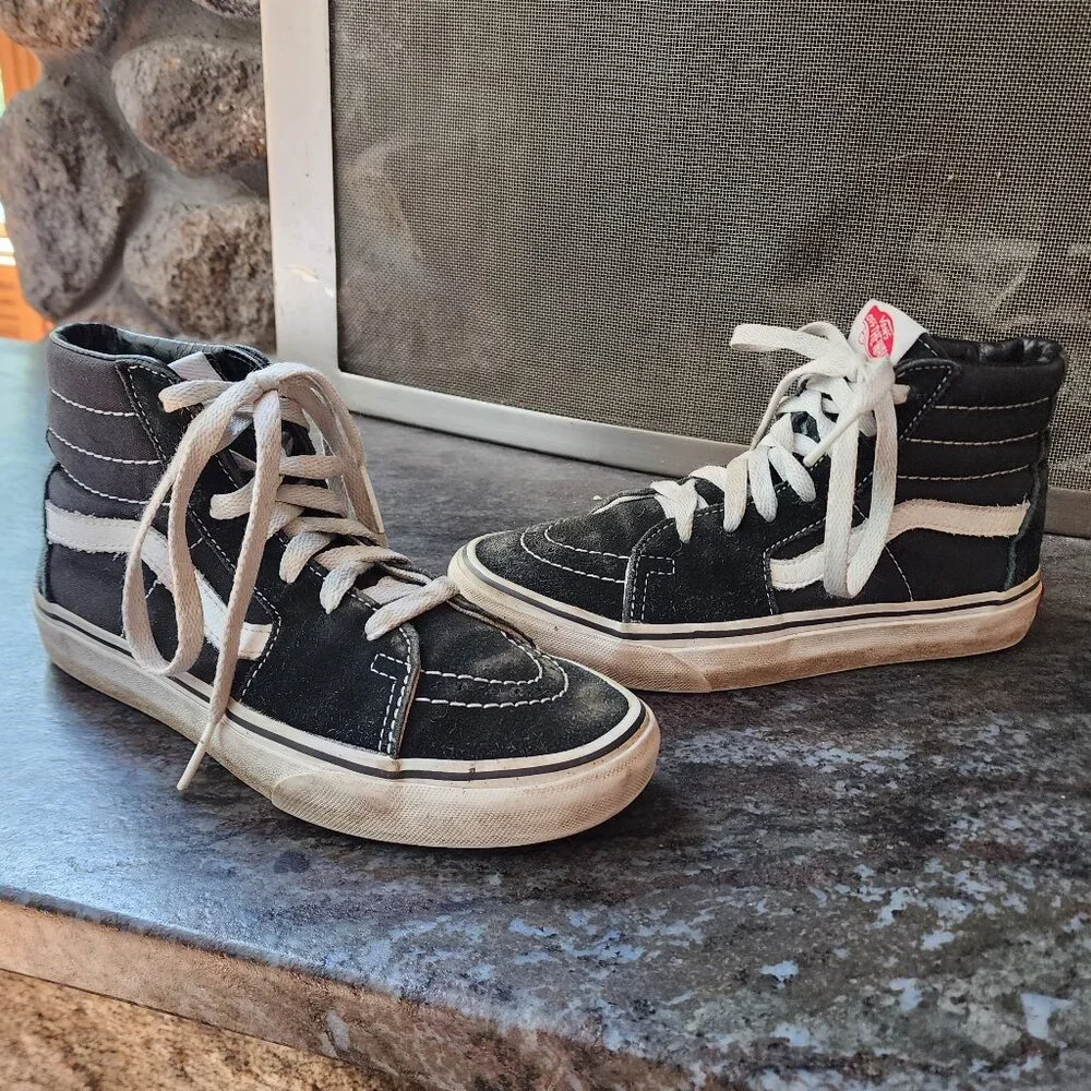 Vans Suede Off The Wall Sk8 High Top Black/White Sneakers Size 6